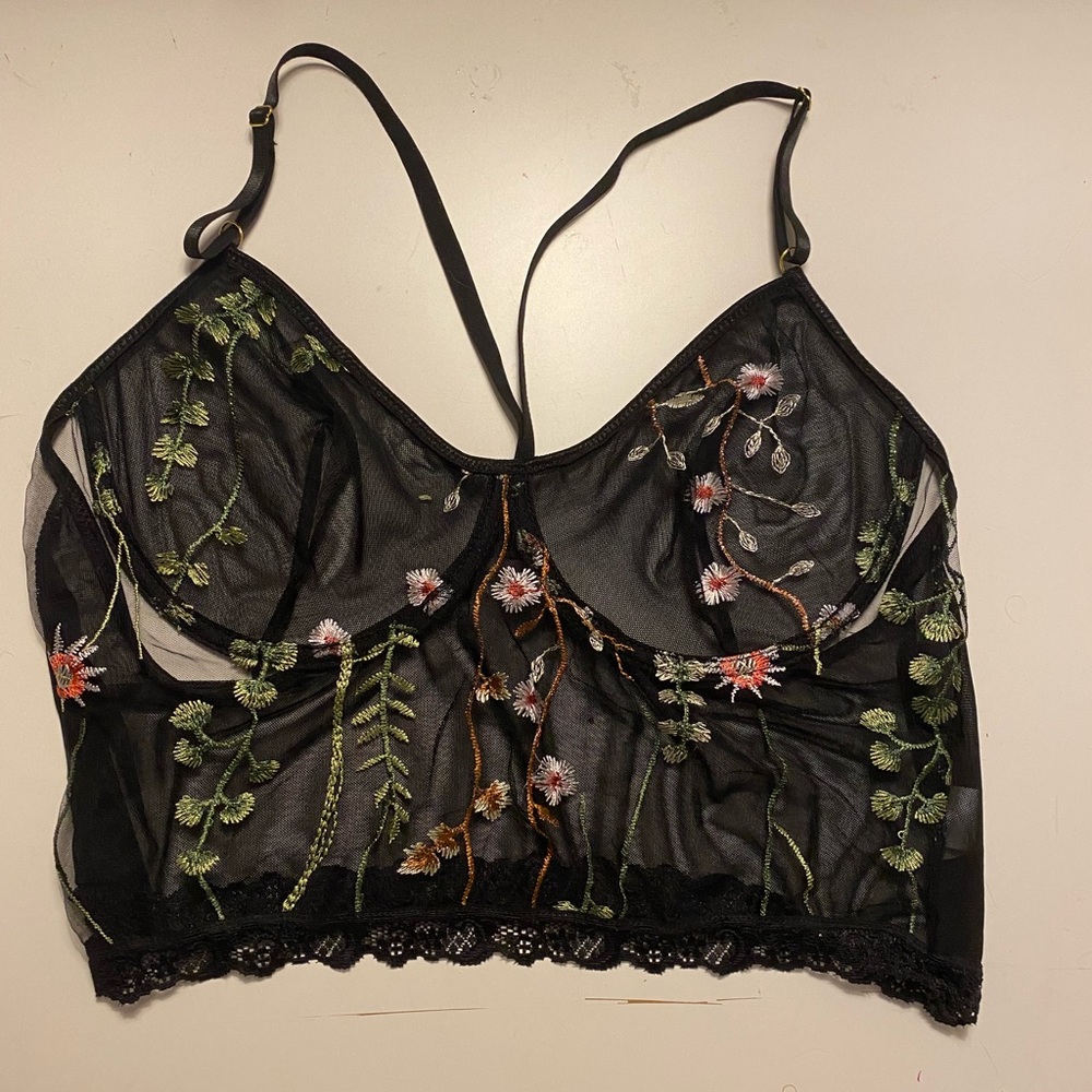 Black Floral Lingerie Set- Bra & Underwear